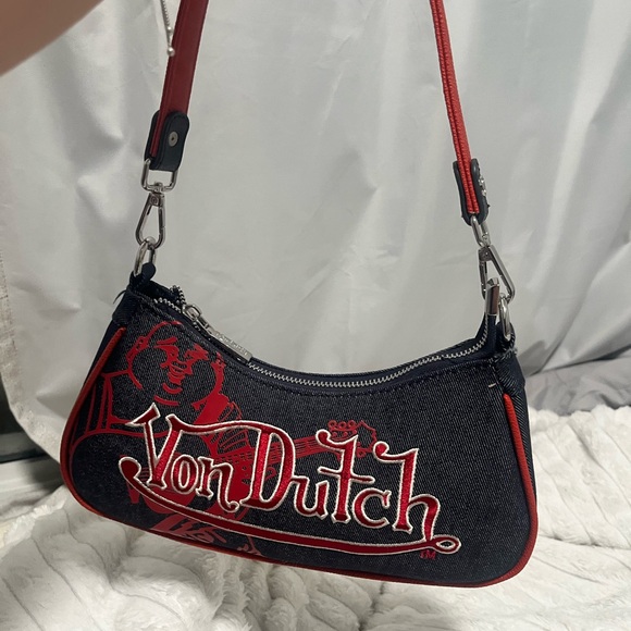 True Religion Handbags - Von Dutch X True Religion || Dark Blue Denim Shoulder Bag
